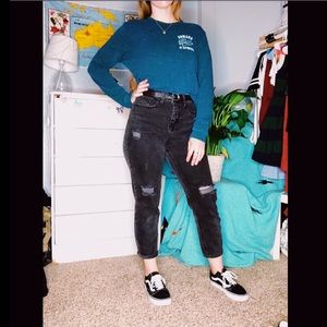 Old Navy Onward and Upward Green Sweater